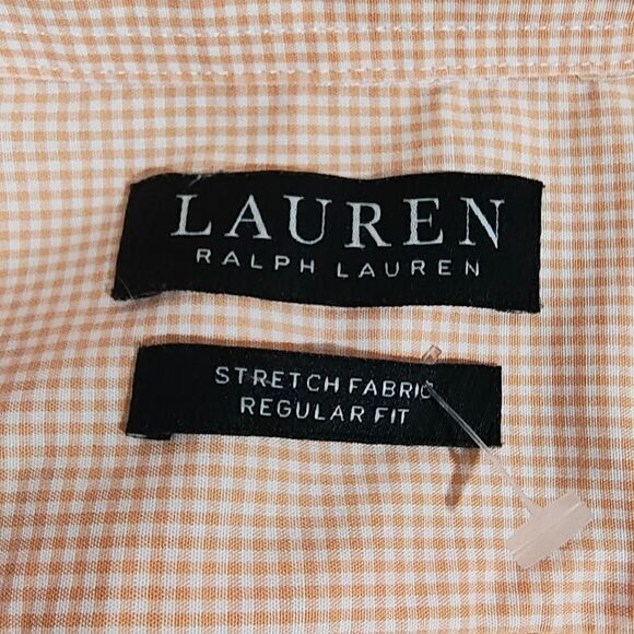 Lauren Ralph Lauren Orange Plaid Long Sleeve Button Down Shirt #5 - Picture 4 of 5